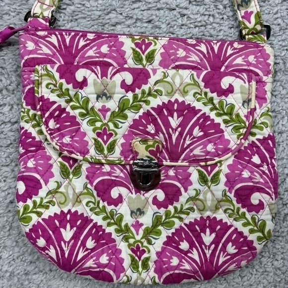 Vera Bradley Bag Julep Tulip Saddle Hipster Pink Crossbody Purse Travel Vacation - Picture 2 of 7